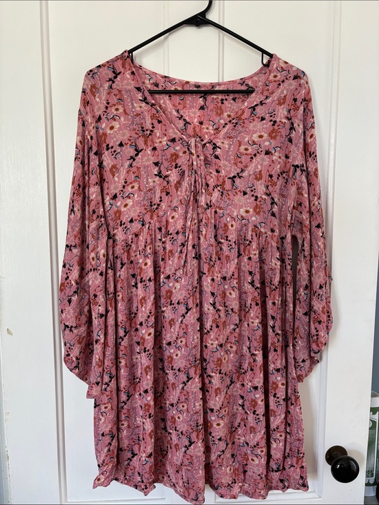 Dresses & Skirts - Pink Floral Tie-Front Boho Women's Dress